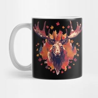 Moose with Maple leafs Canada Mug